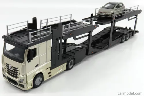 MERCEDES BENZ  ACTROS 2 2545 TRUCK CAR TRANSPORTER 2016 WITH VOLKSWAGEN POLO GTi  GOLD MET BLACK GREY MET