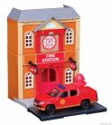 ACCESSORIES  DIORAMA - SET FIRE STATION WITH VOLKSWAGEN AMAROK PICK-UP 2009  RED