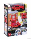 ACCESSORIES  DIORAMA - SET FIRE STATION WITH VOLKSWAGEN AMAROK PICK-UP 2009  RED