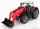 MASSEY FERGUSON  8740S TRACTOR WITH FRONT LOADER SCRAPER  RED