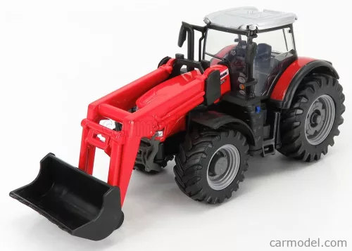 MASSEY FERGUSON  8740S TRACTOR WITH FRONT LOADER SCRAPER  RED
