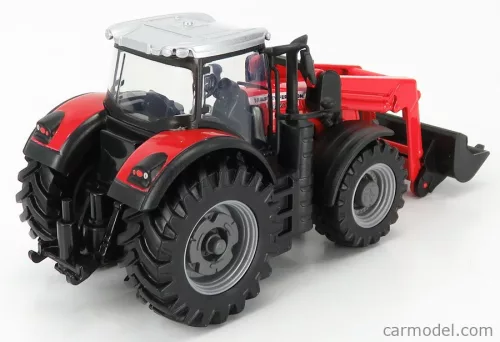 MASSEY FERGUSON  8740S TRACTOR WITH FRONT LOADER SCRAPER  RED