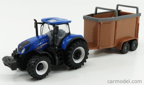 NEW HOLLAND  T7.315 TRACTOR + LIVESTOCK FORWARDER  BLUE BROWN