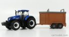 NEW HOLLAND  T7.315 TRACTOR + LIVESTOCK FORWARDER  BLUE BROWN