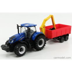   NEW HOLLAND  T7.315 TRACTOR + COMBINATION TRAILER  BLUE RED YELLOW