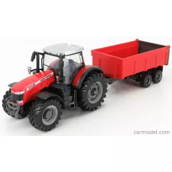 MASSEY FERGUSON  8740S TRACTOR WITH TIPPING TRAILER  RED