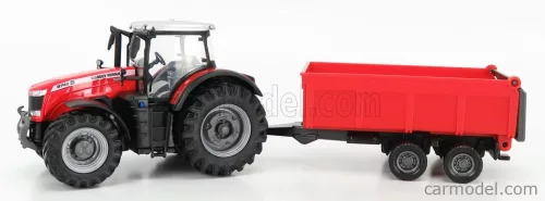 MASSEY FERGUSON  8740S TRACTOR WITH TIPPING TRAILER  RED