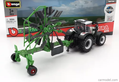 VALTRA  N174 TRACTOR WITH WHIRL RAKE 2017  WHITE BLACK GREEN