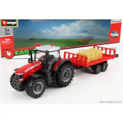MASSEY FERGUSON  8740S TRACTOR WITH TRAILER 2016  RED