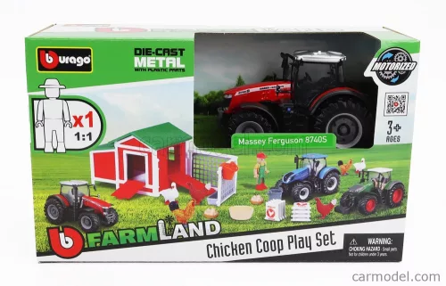 MASSEY FERGUSON  SET FARM CHICKEN COOP PLAY 8740S TRACTOR 2016  RED