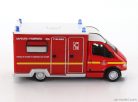 RENAULT  MASTER VAN VEHICULE DE SECOURS ET D'ASSISTANCE AUX VICTIMES AMBULANCE SAPEURS POMPIER 1994  RED WHITE