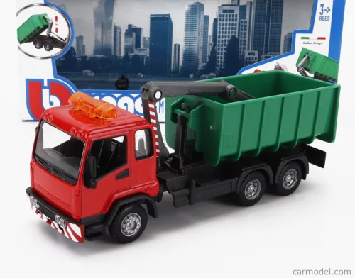 MAN  TRUCK CASSONE RIBALTABILE TRASPORTO RIFIUTI URBANI 3-ASSI 2010  RED GREEN