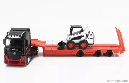 MERCEDES BENZ  ACTROS 2 GIGASPACE TRUCK PIANALE TRASPORTO BOBCAT RUSPA GOMMATA FRONT LOADER SCRAPER 2016  BLACK ORANGE