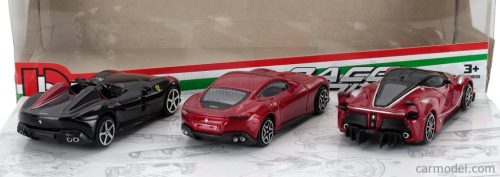FERRARI  SET 3X MONZA SP2 2018 - FXX-K N 10 2015 - ROMA 2019  RED BLACK