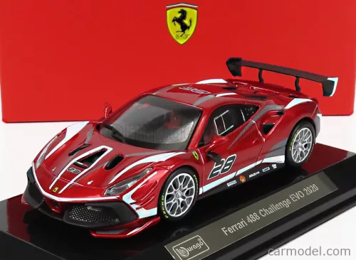 FERRARI  488 CHALLENGE EVO N 28 2020 - CON VETRINA - WITH SHOWCASE  RED MET