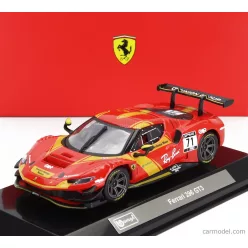   FERRARI  296 GT3 3.0L TWIN TURBO V6 N 71 RACING 2023 - CON VETRINA - WITH SHOWCASE  RED YELLOW
