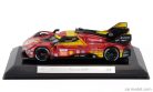 FERRARI  499P 3.0L TURBO V6 TEAM FERRARI AF CORSE N 50 WINNER 24h LE MANS 2024 ANTONIO FUOCO - MIGUEL MOLINA - NICKLAS NIELSEN - WITH SHOWCASE  RED