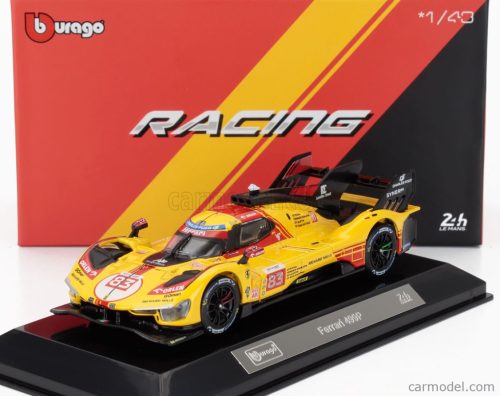 FERRARI  499P 3.0L TURBO V6 TEAM AF CORSE N  83 24h LE MANS 2024 ROBERT KUBICA - ROBERT SHWARTZMAN - YIFEI YE - WITH SHOWCASE  YELLOW RED