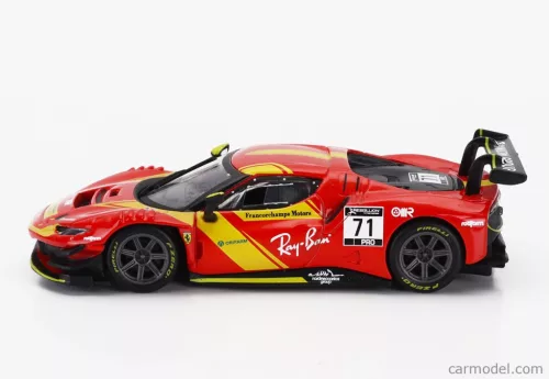 FERRARI  296 GT3 3.0L TWIN TURBO V6 N 71 RACING 2023  RED YELLOW
