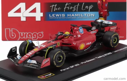 FERRARI  F1  SF-23 TEAM SCUDERIA FERRARI HP N 44 TEST FIORANO 2025 LEWIS HAMILTON - CON VETRINA - WITH SHOWCASE  RED BLACK