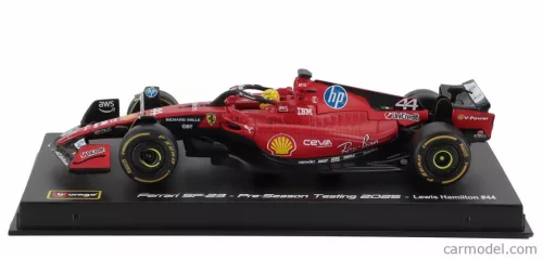 FERRARI  F1  SF-23 TEAM SCUDERIA FERRARI HP N 44 TEST FIORANO 2025 LEWIS HAMILTON - CON VETRINA - WITH SHOWCASE  RED BLACK