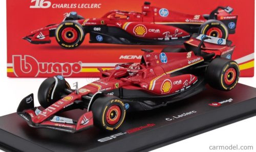 FERRARI  F1  SF-24 TEAM SCUDERIA FERRARI N 16 WINNER MONACO GP 2024 CHARLES LECLERC - WITH PILOT AND SHOWCASE  RED BLACK