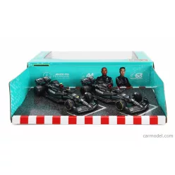   MERCEDES GP  SET F1 2X W14 TEAM MERCEDES-AMG PETRONAS FORMULA ONE N 44 SEASON 2023 LEWIS HAMILTON + N 63 SEASON 2023 GEORGE RUSSELL  MATT BLACK
