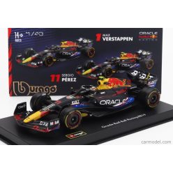   RED BULL  F1  RB19 TEAM ORACLE RED BULL RACING N 11 4th AUSTIN USA GP 2023 SERGIO PEREZ - WITH PILOT AND SHOWCASE  MATT BLUE
