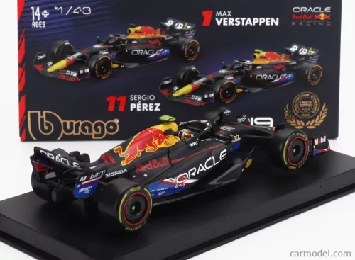 RED BULL  F1  RB19 TEAM ORACLE RED BULL RACING N 11 4th AUSTIN USA GP 2023 SERGIO PEREZ - WITH PILOT AND SHOWCASE  MATT BLUE