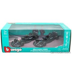   MERCEDES GP  SET F1  2X W15 EQ PERFORMANCE TEAM AMG PETRONAS MOTORSPORT N 44 SEASON 2024 LEWIS HAMILTON + N 63 SEASON 2024 GEORGE RUSSELL  BLACK SILVER GREEN