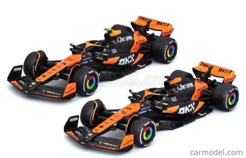 McLAREN  SET F1  2X MCL38 TEAM MCLAREN N 4 SEASON 2024 LANDO NORRIS + N 81 SEASON 2024 OSCAR PIASTRI  ORANGE BLACK