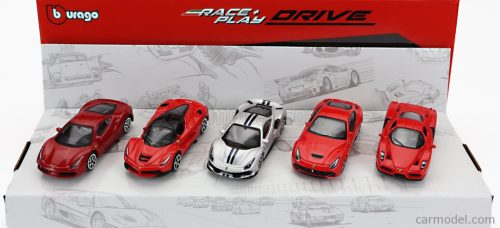 FERRARI  SET 5X 488 GTB - ENZO - 488 PISTA - F-12 BERLINETTA - LAFERRARI  RED SILVER