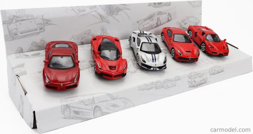 FERRARI  SET 5X 488 GTB - ENZO - 488 PISTA - F-12 BERLINETTA - LAFERRARI  RED SILVER