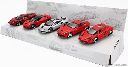 FERRARI  SET 5X 488 GTB - ENZO - 488 PISTA - F-12 BERLINETTA - LAFERRARI  RED SILVER