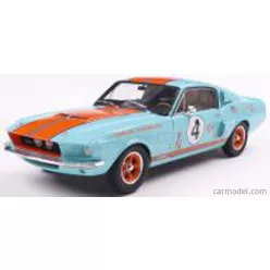   FORD USA  MUSTANG SHELBY GT500 RACING N 4 TRIBUTE COUPE 1967  LIGHT BLUE ORANGE
