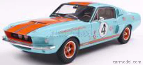 FORD USA  MUSTANG SHELBY GT500 RACING N 4 TRIBUTE COUPE 1967  LIGHT BLUE ORANGE