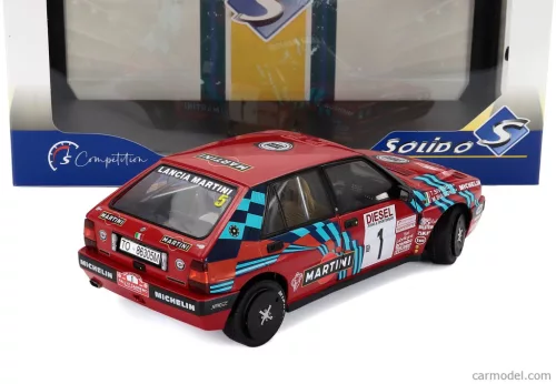 LANCIA  DELTA HF INTEGRALE 16V MARTINI N 1 WINNER RALLY SANREMO 1989 MIKI BIASION - TIZIANO SIVIERO  RED