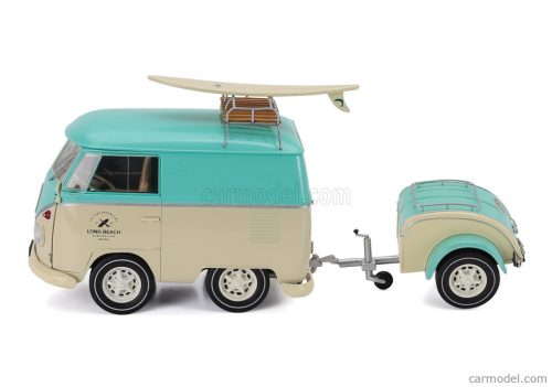 VOLKSWAGEN  T1 VAN KOOL COMBI WITH TRAILER 1950  LIGHT BLUE WHITE