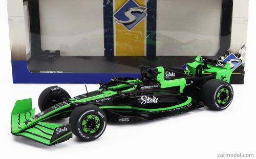 SAUBER  F1  C44 TEAM STAKE KICK PRESENTATION SEASON 2024  - N 77 VALTTERI BOTTAS - N 24 ZHOU GUANYU  GREEN BLACK