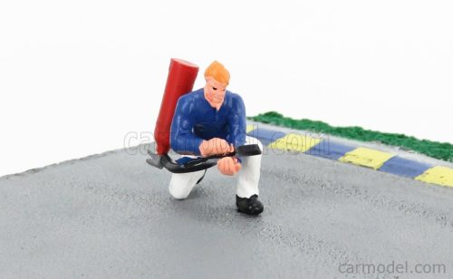 DIORAMA  SOCCORRITORE STRADALE PISTA - FIREMAN RACE  GREY BLUE YELLOW