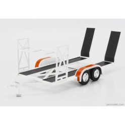   ACCESSORIES  CARRELLO TRASPORTO AUTO 2-ASSI - CAR TRANSPORTER TRAILER YCID  RED SILVER