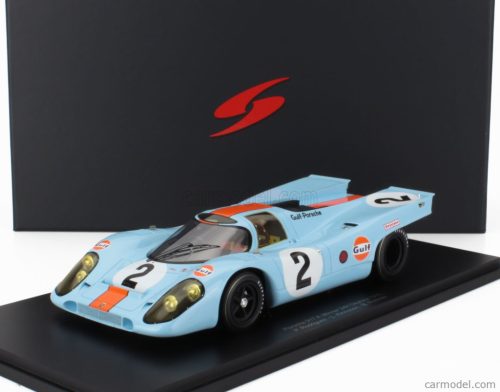 PORSCHE  917K 4.5L GULF TEAM JOHN WYER AUTOMOTIVE ENGINEERING N 2 WINNER 24h DAYTONA 1970 PEDRO RODRIGUEZ - LEO KINNUNEN - BRIAN REDMAN  LIGHT BLUE ORANGE