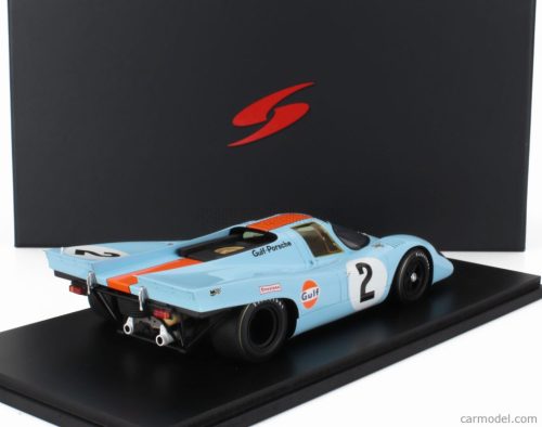PORSCHE  917K 4.5L GULF TEAM JOHN WYER AUTOMOTIVE ENGINEERING N 2 WINNER 24h DAYTONA 1970 PEDRO RODRIGUEZ - LEO KINNUNEN - BRIAN REDMAN  LIGHT BLUE ORANGE