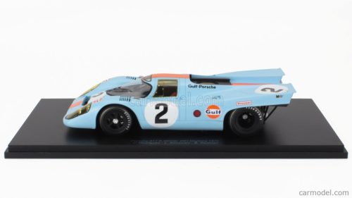 PORSCHE  917K 4.5L GULF TEAM JOHN WYER AUTOMOTIVE ENGINEERING N 2 WINNER 24h DAYTONA 1970 PEDRO RODRIGUEZ - LEO KINNUNEN - BRIAN REDMAN  LIGHT BLUE ORANGE