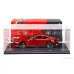   FERRARI  ROMA 2019 - WITH SHOWCASE - NUMBERED ONE BY ONE  ROSSO MAGMA - RED MET