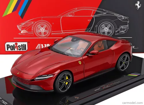 FERRARI  ROMA 2019 - WITH SHOWCASE - NUMBERED ONE BY ONE  ROSSO MAGMA - RED MET