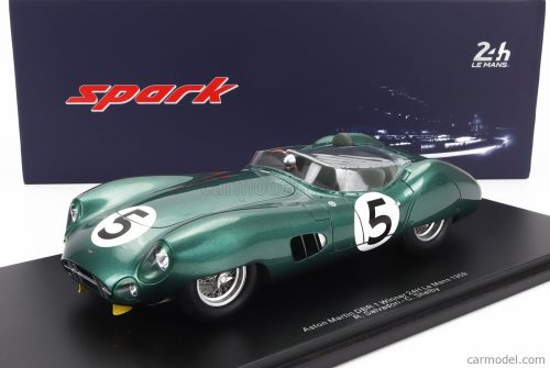ASTON MARTIN   DBR1 3.0L SPIDER TEAM DAVID BROWN RACING DEPT. N 5 WINNER 24h LE MANS 1959 R.SALVADORI - C.SHELBY - CON VETRINA - WITH SHOWCASE   GREEN