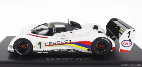 PEUGEOT   905 EVO1bis SA35 3.5L V10 TEAM PEUGEOT TALBOT SPORT N 1 WINNER 24h LE MANS 1992 D.WARWICK - Y.DALMAS - M.BLUNDELL - CON VETRINA - WITH SHOWCASE   WHITE