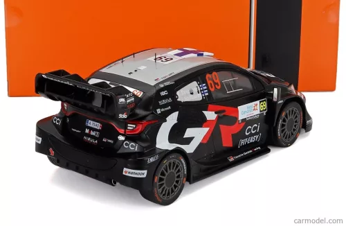 TOYOTA  YARIS GR HYBRID RALLY1 TEAM TOYOTA GAZOO RACING WRT N 69 WINNER RALLY ISLAS CANARIAS 2025 KALLE ROVANPERA - JONNE HALTTUNEN  BLACK WHITE