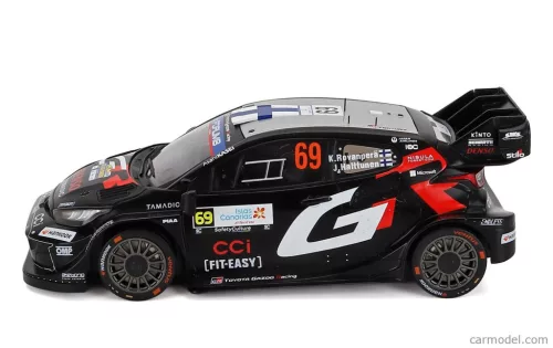 TOYOTA  YARIS GR HYBRID RALLY1 TEAM TOYOTA GAZOO RACING WRT N 69 WINNER RALLY ISLAS CANARIAS 2025 KALLE ROVANPERA - JONNE HALTTUNEN  BLACK WHITE